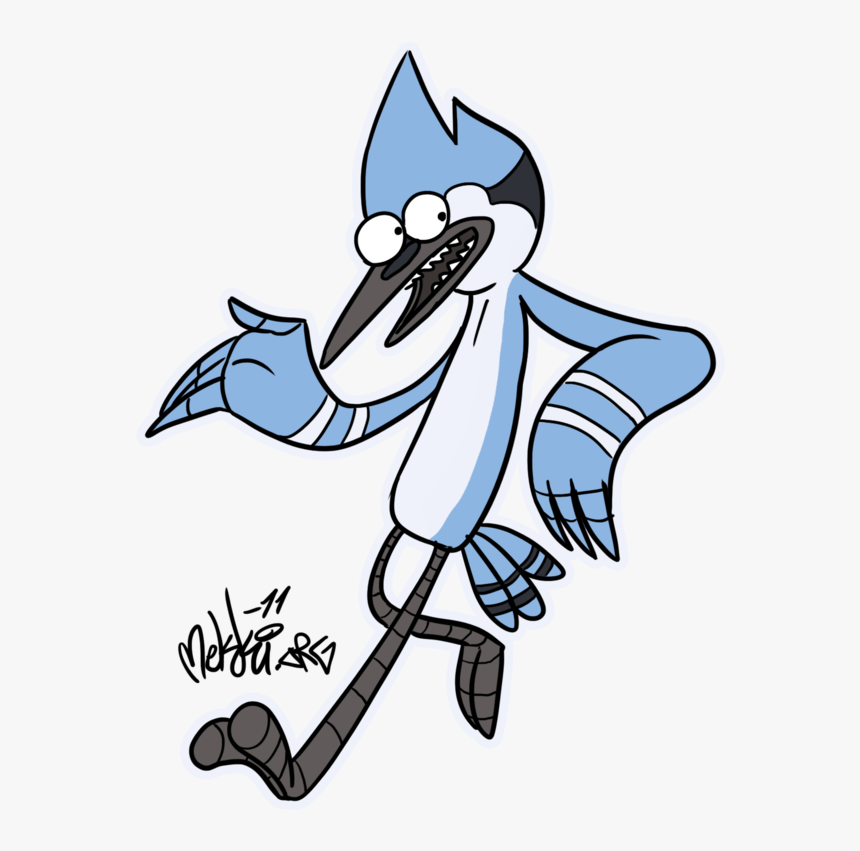 Mordecai By Mekki On Clipart Library - Cartoon Blue Jay, HD Png Download