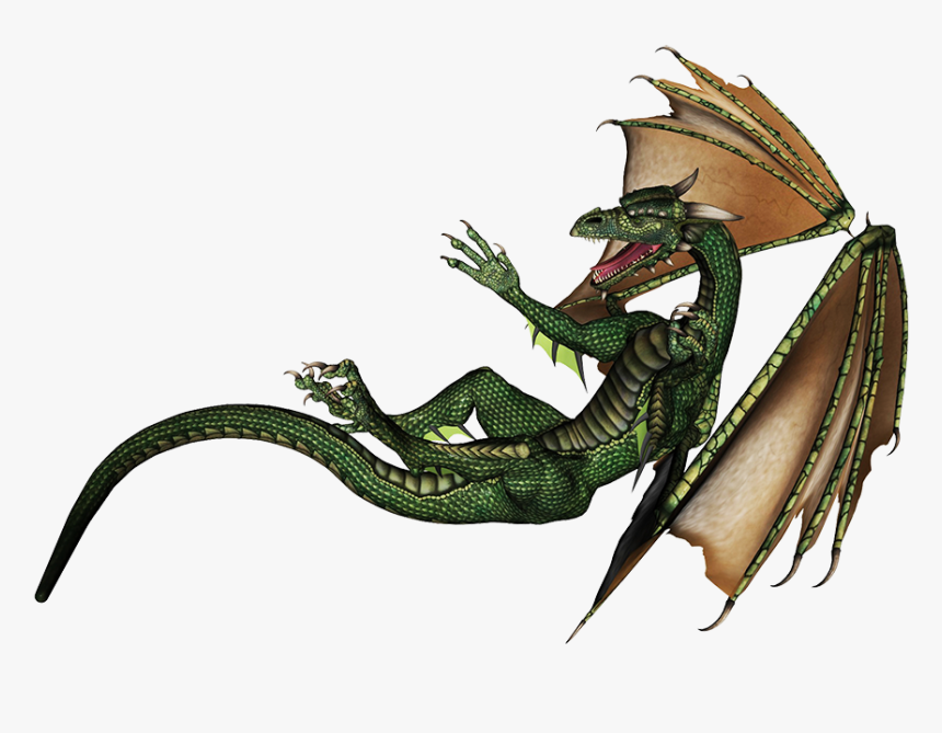 Green Dragon Drawing - Green Dragon Falling, HD Png Download