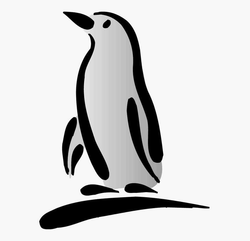 Christmas Penguin Black And White Bird Clip Art - Silhouette Penguin Clip Art, HD Png Download