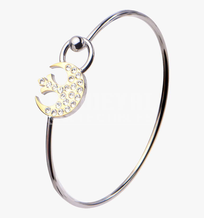 Star Wars Rebel Alliance Symbol With Clear Gem Bangle - Body Jewelry, HD Png Download