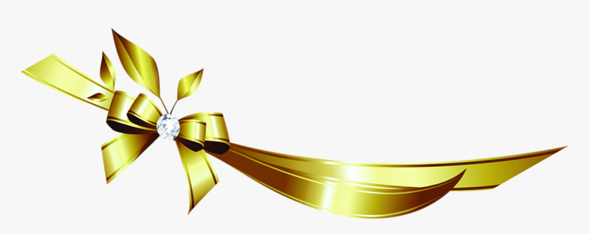 Diamond Golden Bow Png Download - Diamond Ribbon Transparent Background, Png Download