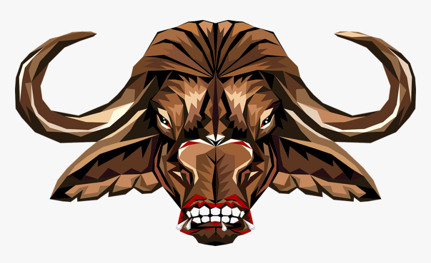 Head Animal Buffalo Nature Stylized Comic - Buffalo Head Art Png, Transparent Png