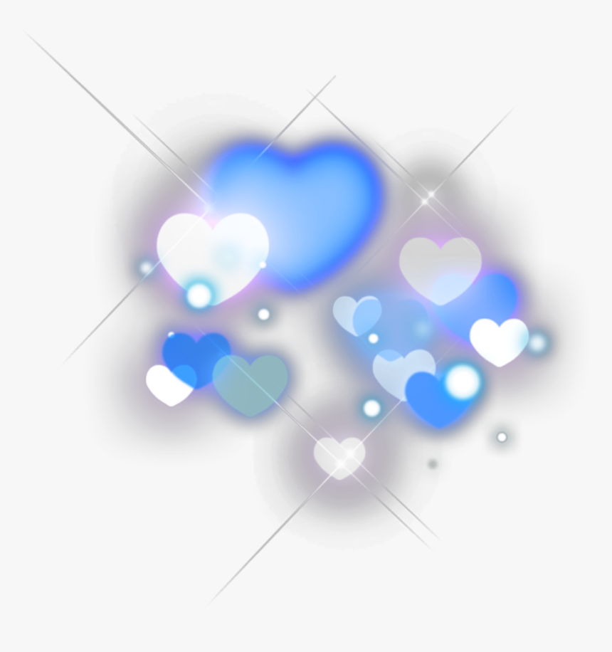 Ftestickers Overlay Hearts Light Sparkle Blue - Blue Heart Sparkle, HD Png Download