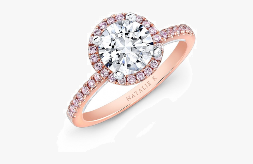 Pink And Diamond Engagement Ring, HD Png Download