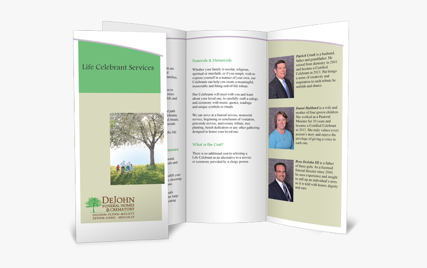 Dejohn Celebrants Brochure - Brochures For Funeral Homes, HD Png Download
