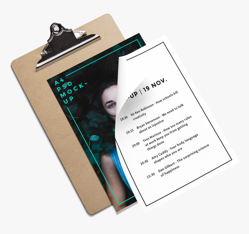 Hand Out A Professional, Durable And Stylish Brochure - A4 Papers Perspective Mockup Psd, HD Png Download