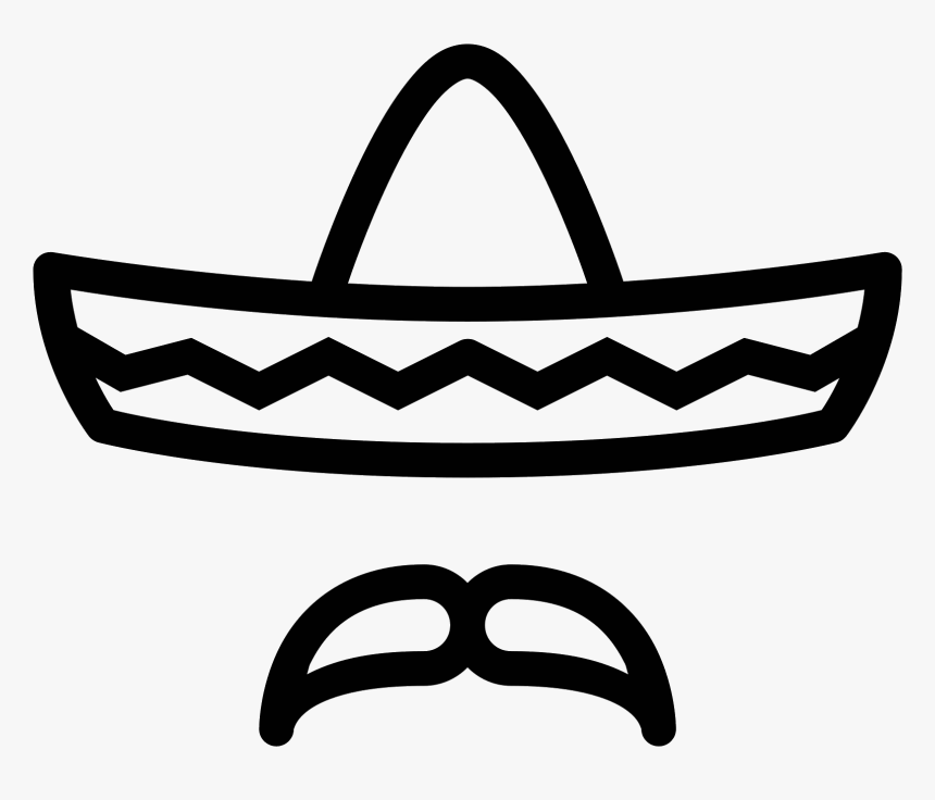 The Shape Is Like A Sombrero - Sombrero Clipart Black And White, HD Png Download