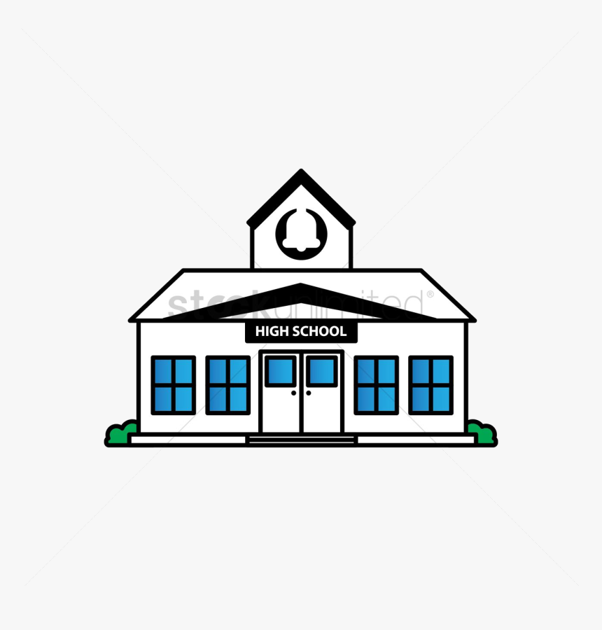 High School Free Building Vector Graphic Transparent - University Building Clipart, HD Png Download