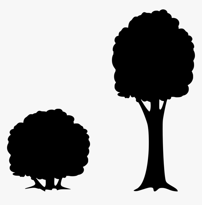 Transparent Tree Graphic Png - Bush Silhouette Clipart, Png Download