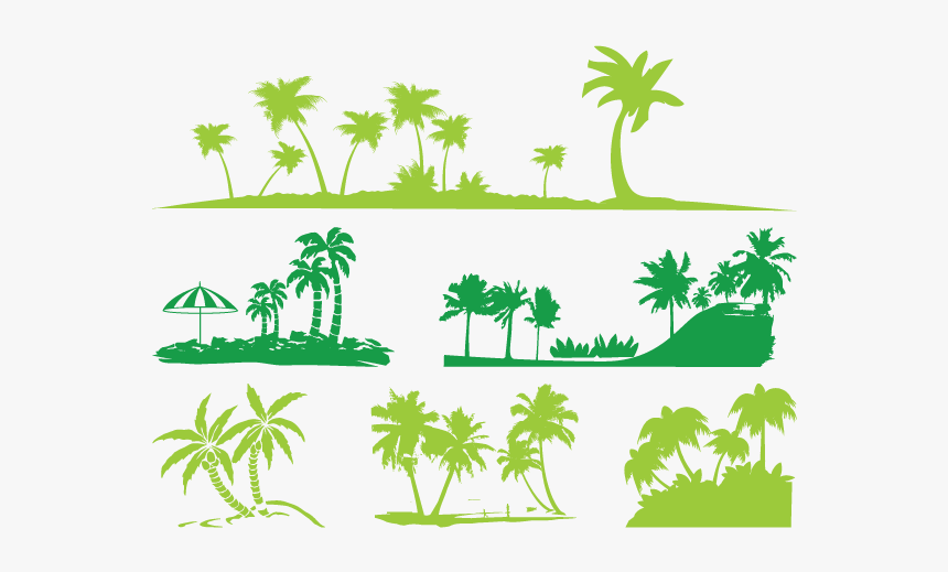 Silhouette Arecaceae Illustration - Vector, HD Png Download