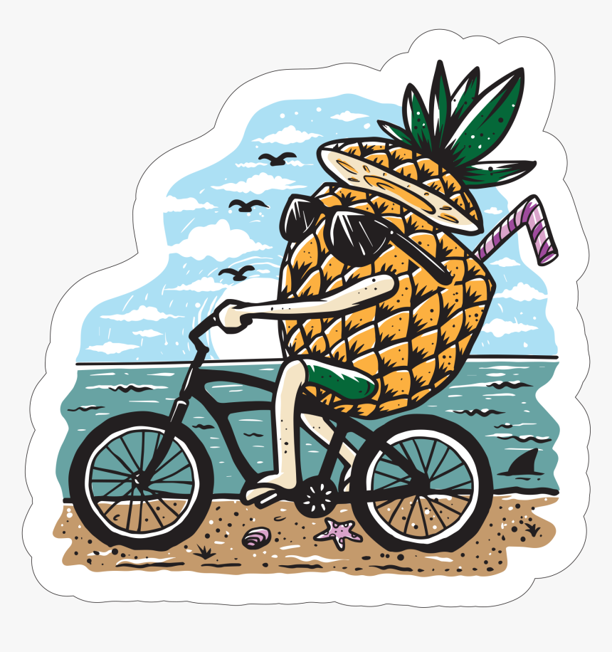 Pineapple Biker 
 Class Lazyload Lazyload Mirage Featured - Illustration, HD Png Download