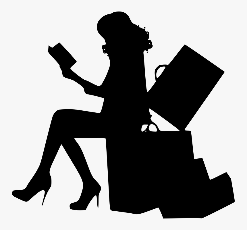 Silhouette, Woman, Traveling, Waiting, Luggage - Leave A Review Author, HD Png Download
