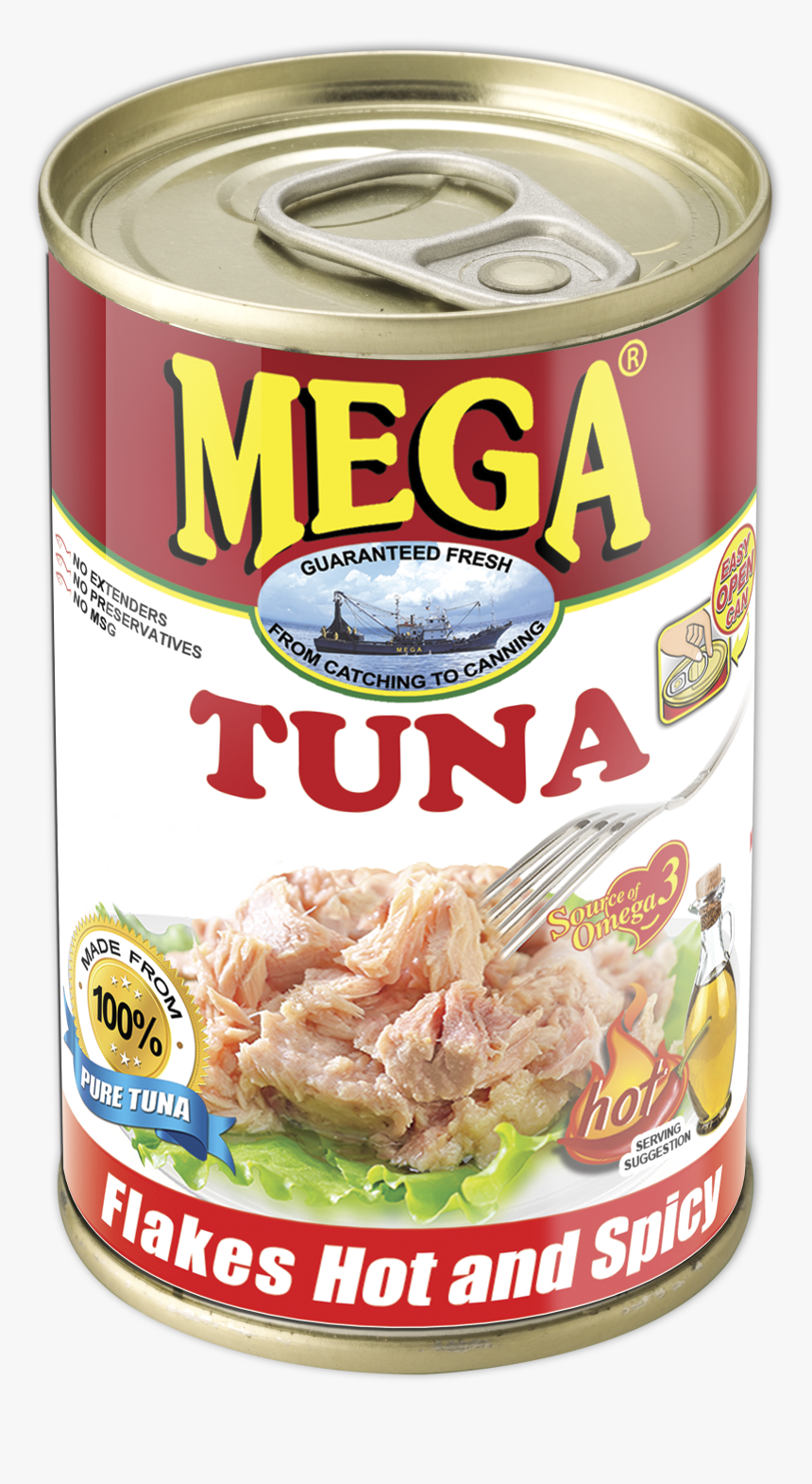Mega Tuna Hot And Spicy 155g - Mega Tuna Hot And Spicy, HD Png Download