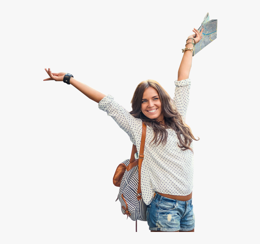 Travel Portfolio Categories Designshop - Woman With Backpack Png, Transparent Png