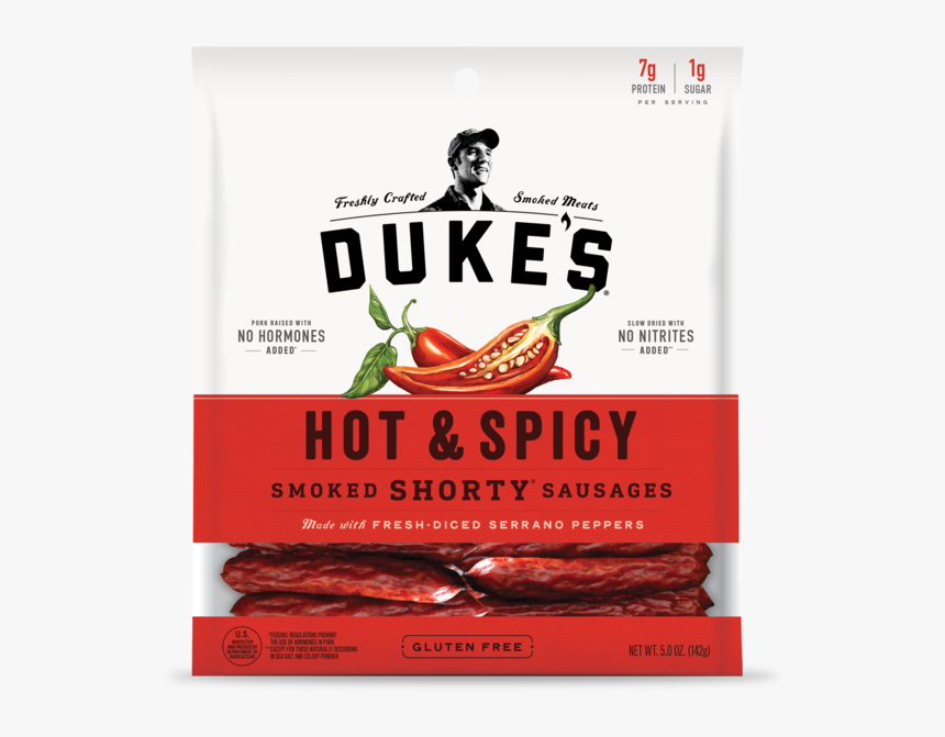 Pepper Transparent Spicy - Dukes Hot And Spicy Shorty Smoked Sausages, HD Png Download