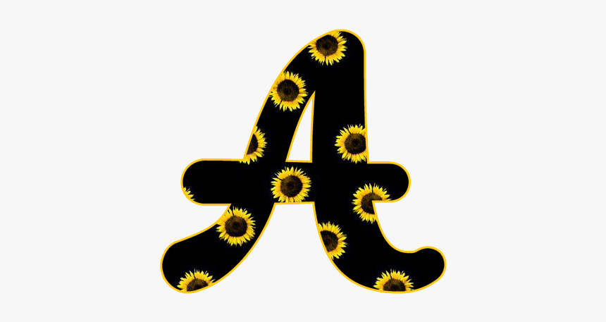 Abecedario Negro Con Girasoles, HD Png Download