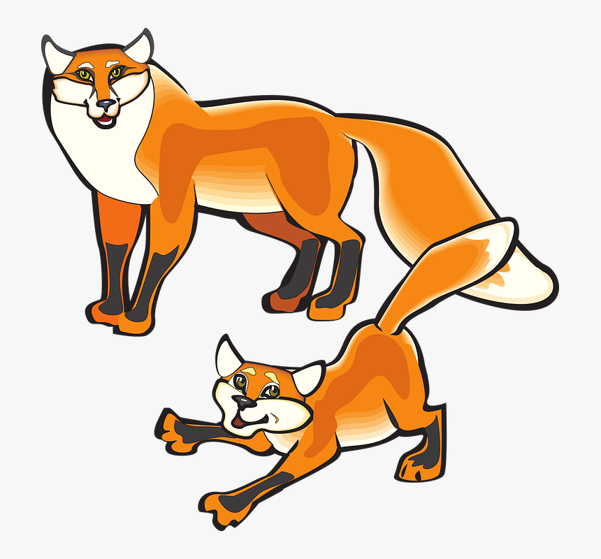 Parent And Child Foxes Svg Clip Arts - Foxes Clip Art, HD Png Download
