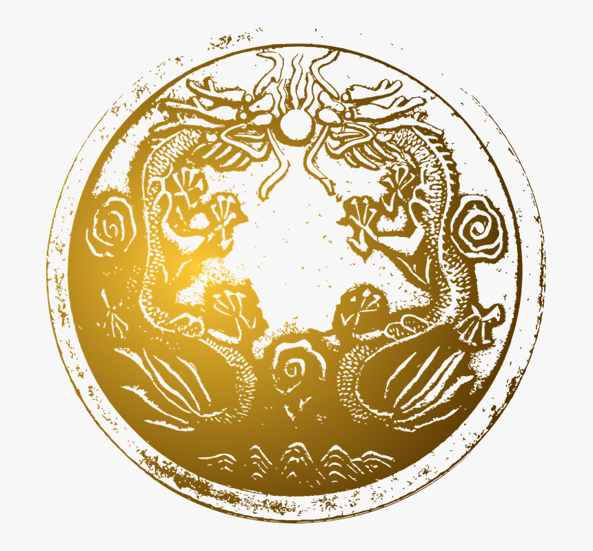Dragon, Coin, China, Chinese, Shiny, Ancient - Chinese Gold Dragon Transparent, HD Png Download