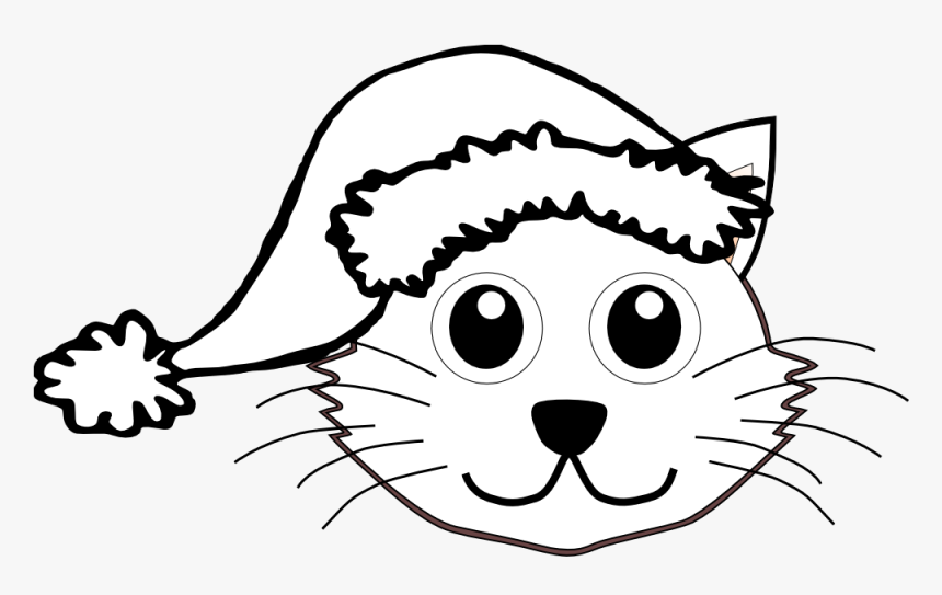 Cat With A Hat Clipart Black And White, HD Png Download