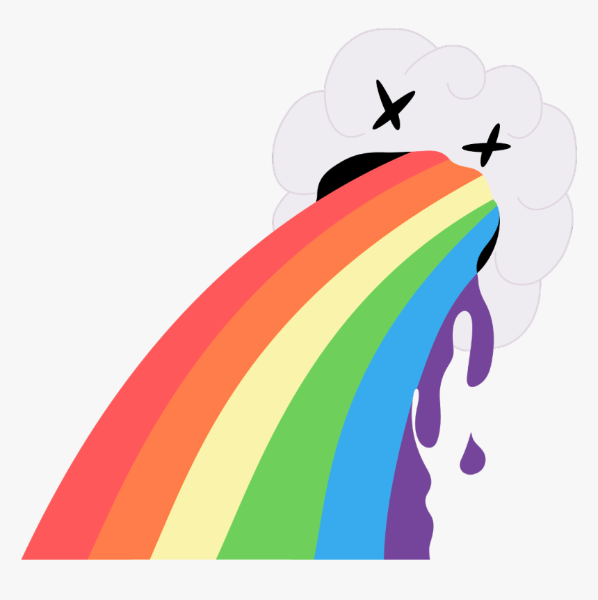 #rainbow #barf #rain #dead #cloud #snapchat #freetoedit - Rainbow Vomit Png, Transparent Png