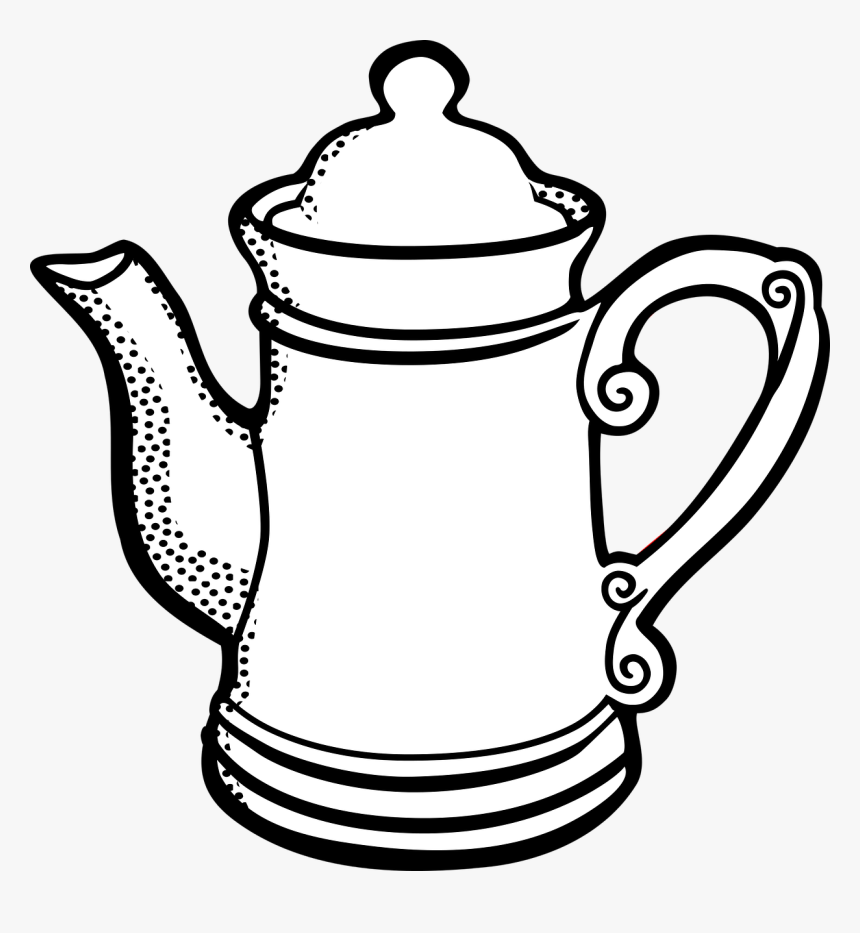 Line Art,cup,kettle - Kaffeekanne Clipart, HD Png Download