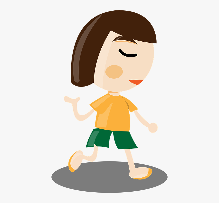 Walking, Gesture, Hand, Action, Girl, People, Woman - Girl Running Clip Art, HD Png Download