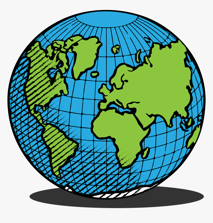 Earth, Globe, Space, Planet, World, Global, Science - Globe Black And White, HD Png Download