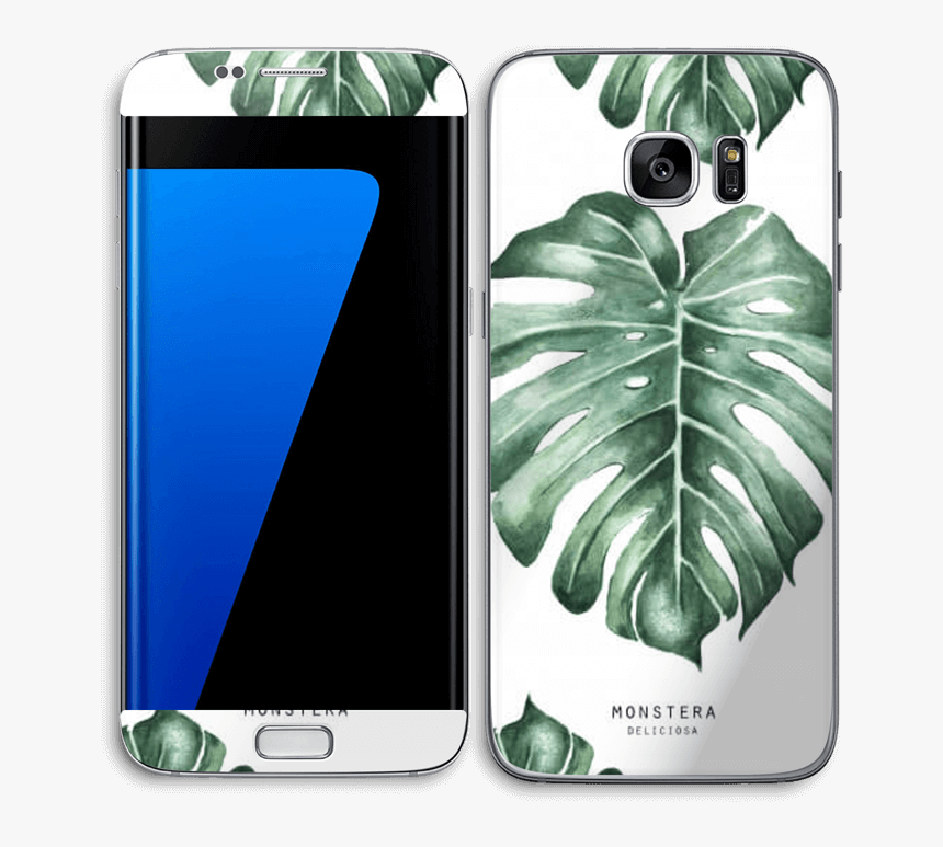 Monstera Pattern Skin Galaxy S7 Edge - Kunstdruck Pflanzen, HD Png Download