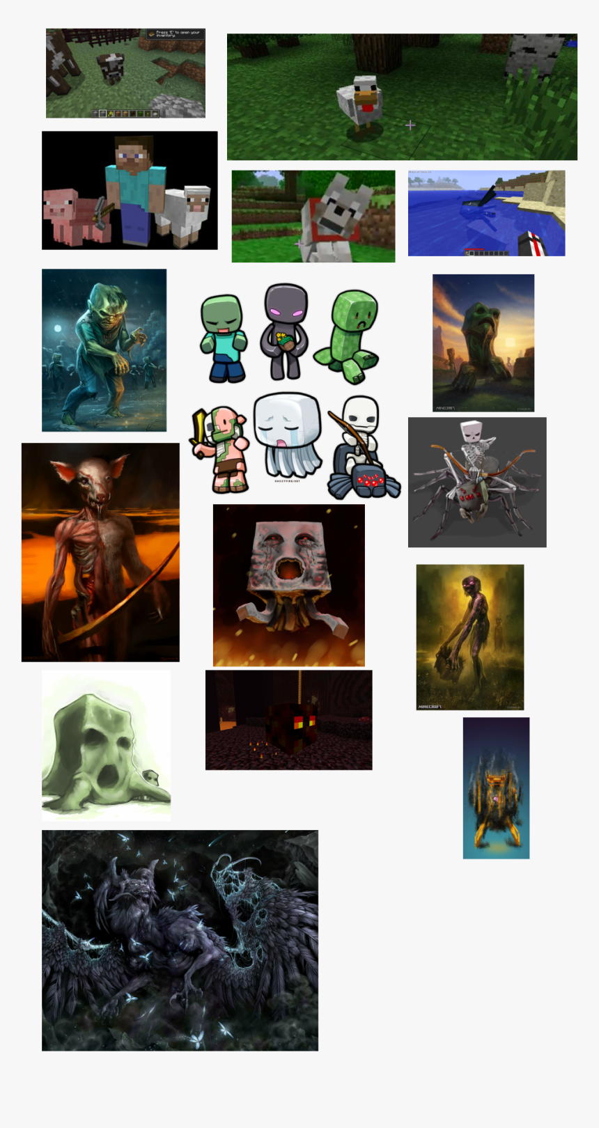Transparent Minecraft Herobrine Png Collage Png Download