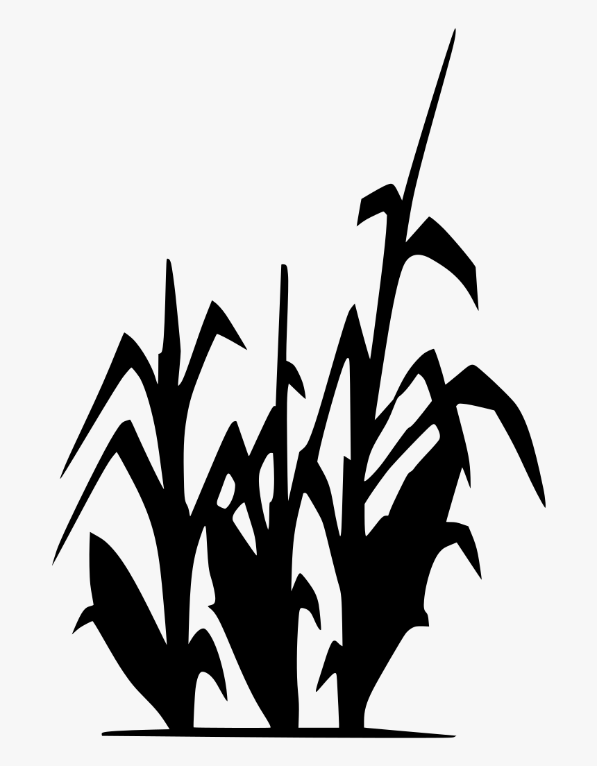 Cornfield Drawing Grain Field Transparent Png Clipart - Corn Silhouette, Png Download