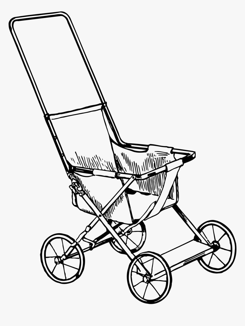 Stroller - Black And White Stroller Clip Art, HD Png Download