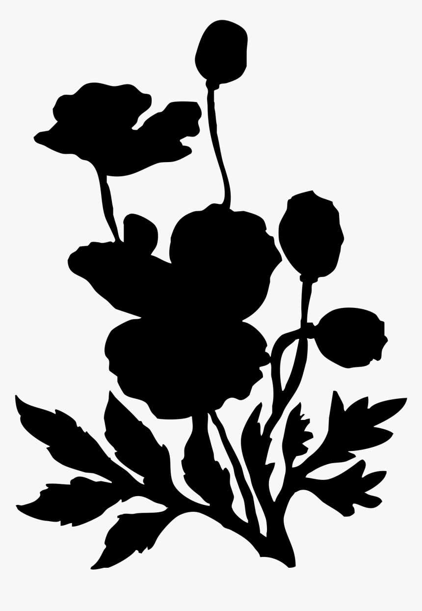 Flower Garden Dahlia Silhouette Floral Design - Трафарет Маки, HD Png Download