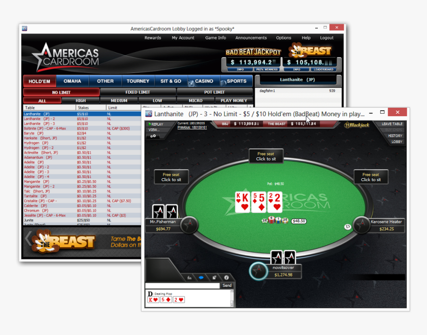 Poker - Americas Cardroom, HD Png Download