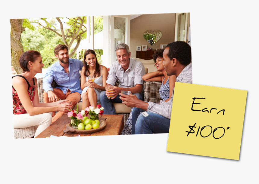 Transparent 100 Dollars Png - Adults Socialising, Png Download