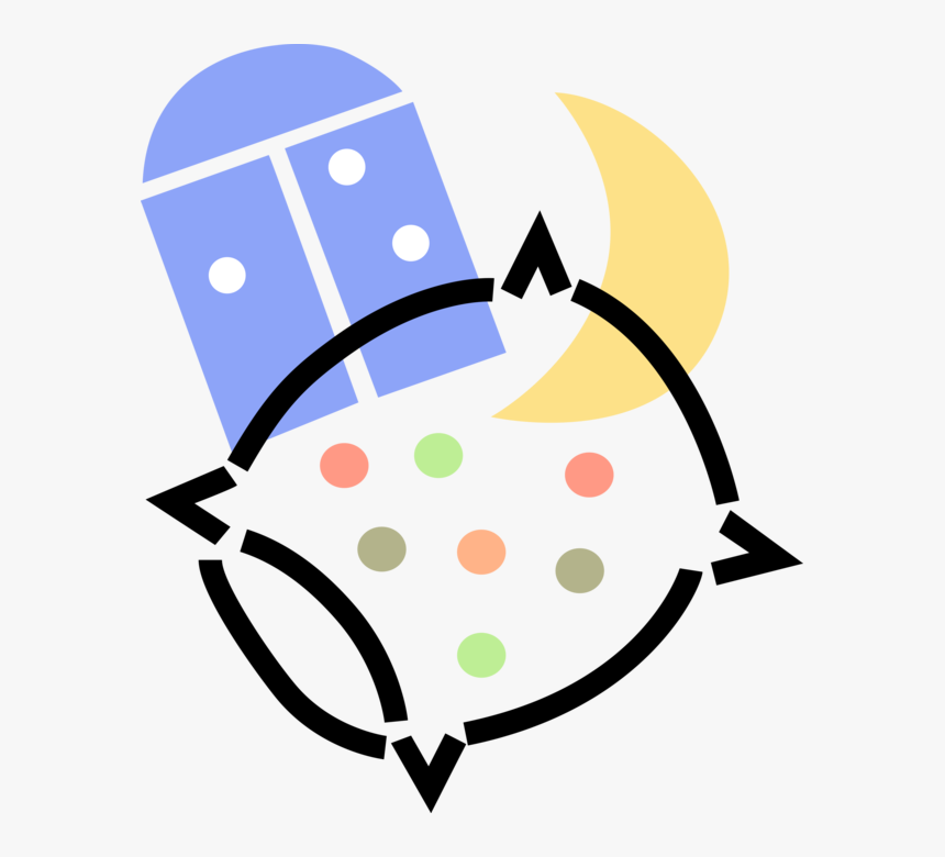 Vector Illustration Of Pillow For Sleeping With Moon, HD Png Download