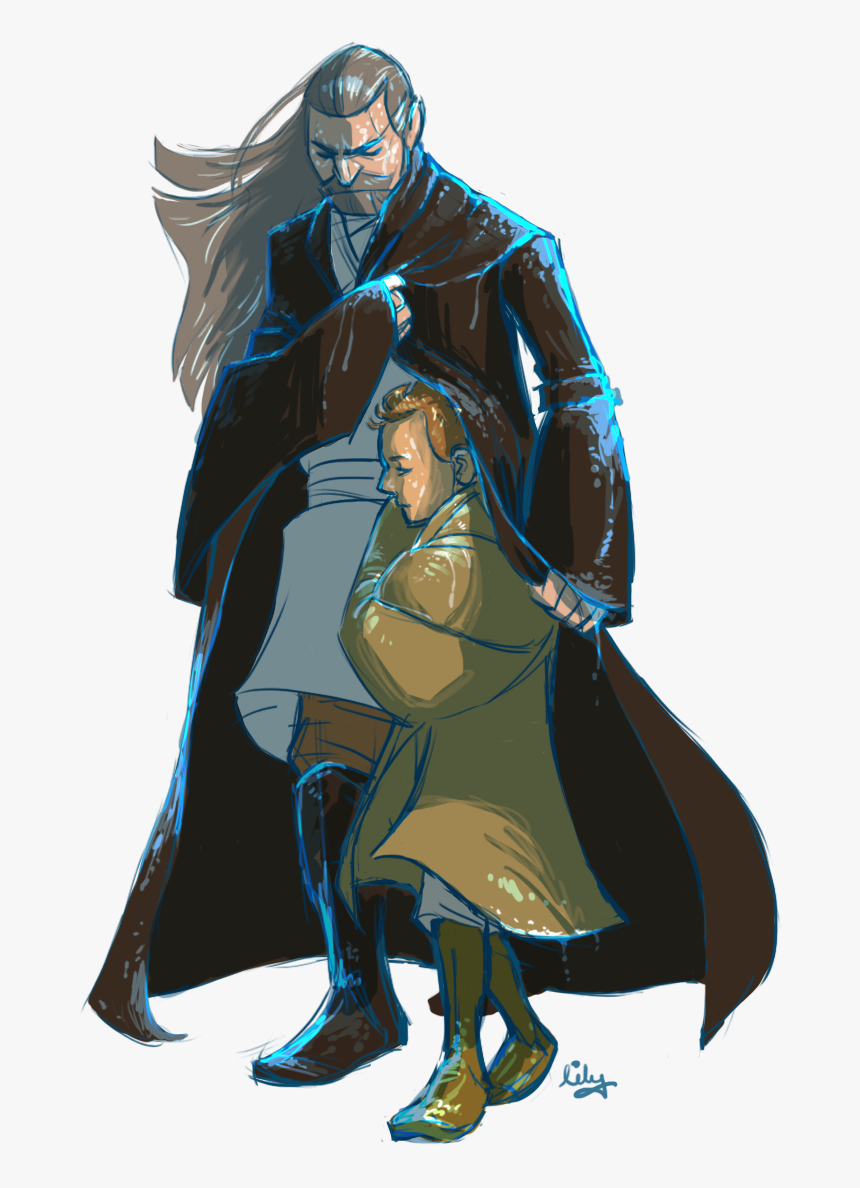 Qui Gon Jinn And Obi Wan Kenobi - Qui Gon Jinn Fanart, HD Png Download