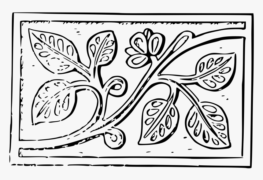 Wood Carving Leaves Clip Arts - Wood Carving Drawing Easy, HD Png Download