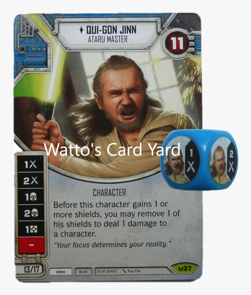 Qui Gon Jinn, Jedi Master - Star Wars Destiny Cz, HD Png Download