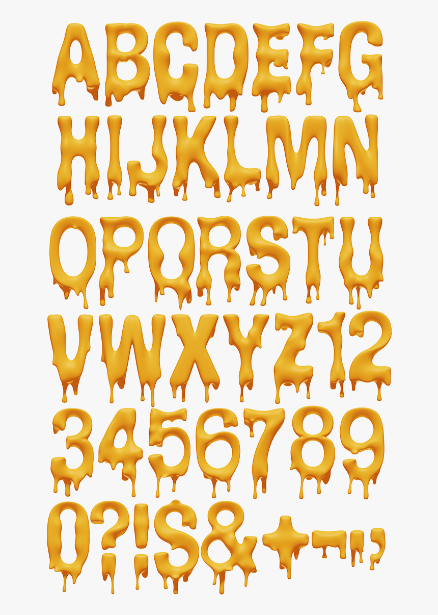 Melting Yellow Font - Melting Word Font, HD Png Download