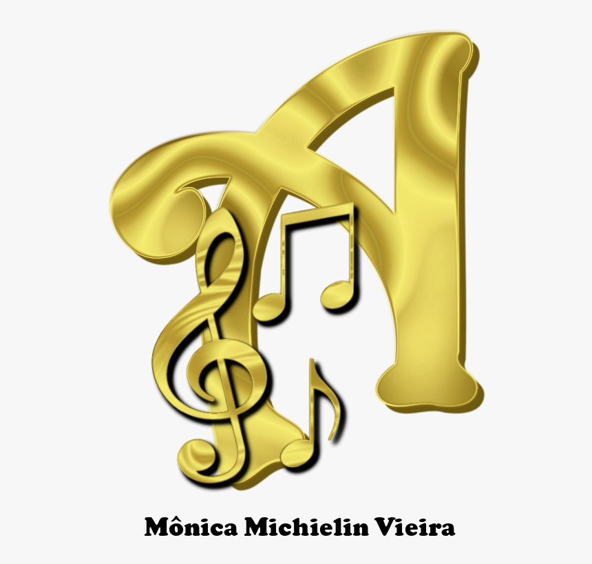 Transparent Gold Music Notes Png - Alfabeto Com Notas Musicais, Png Download