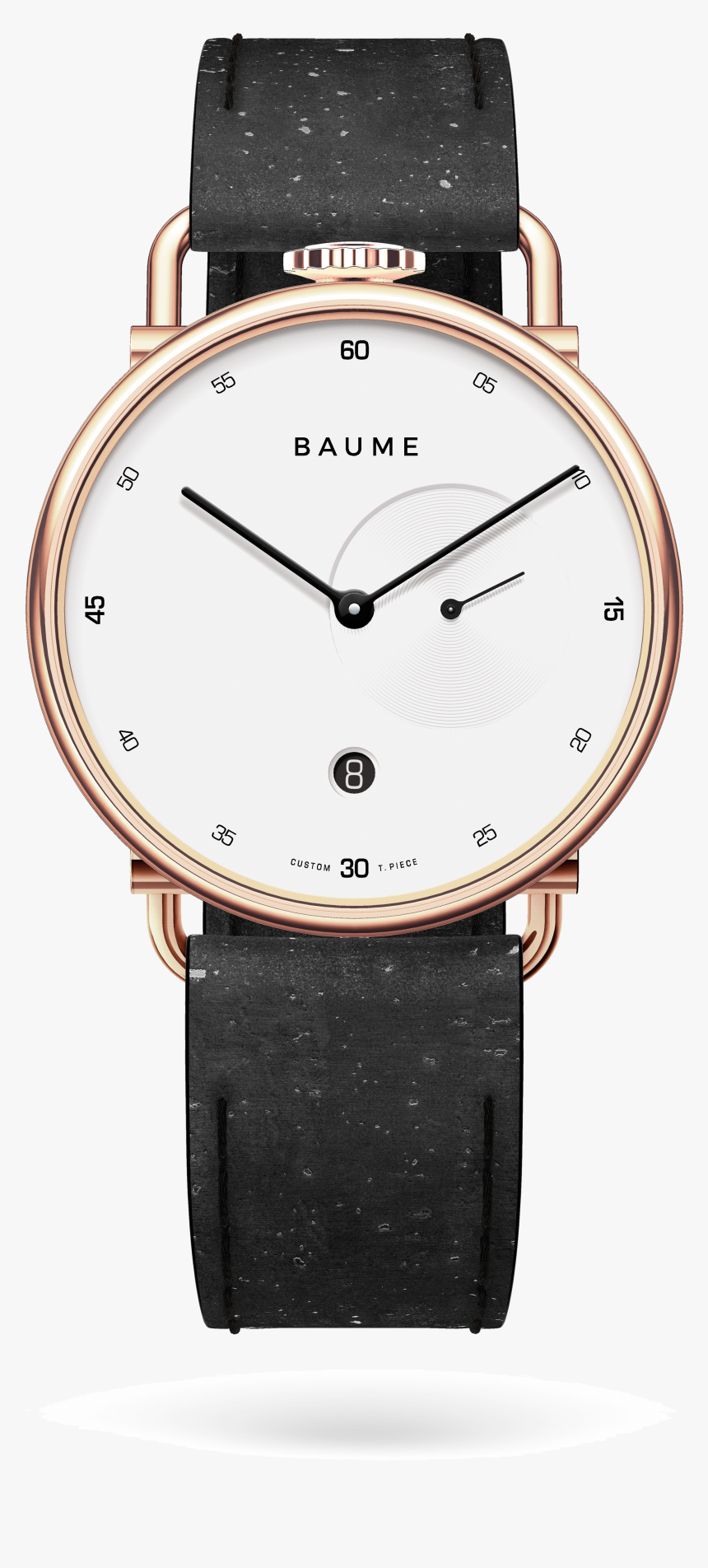 41mmdate Unisex Custom Watch Ronda Golden Case Black - Miyota Retrograde Day Quartz, HD Png Download
