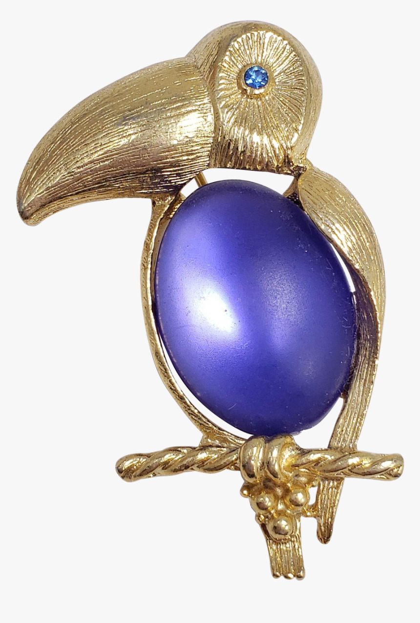 Sarah Coventry Blue Jelly Belly Tucan Bird Pin Brooch - Gemstone, HD Png Download