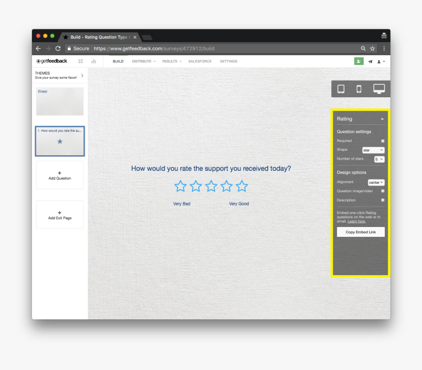 Survey Question Types - Getfeedback Nps Survey Examples, HD Png Download