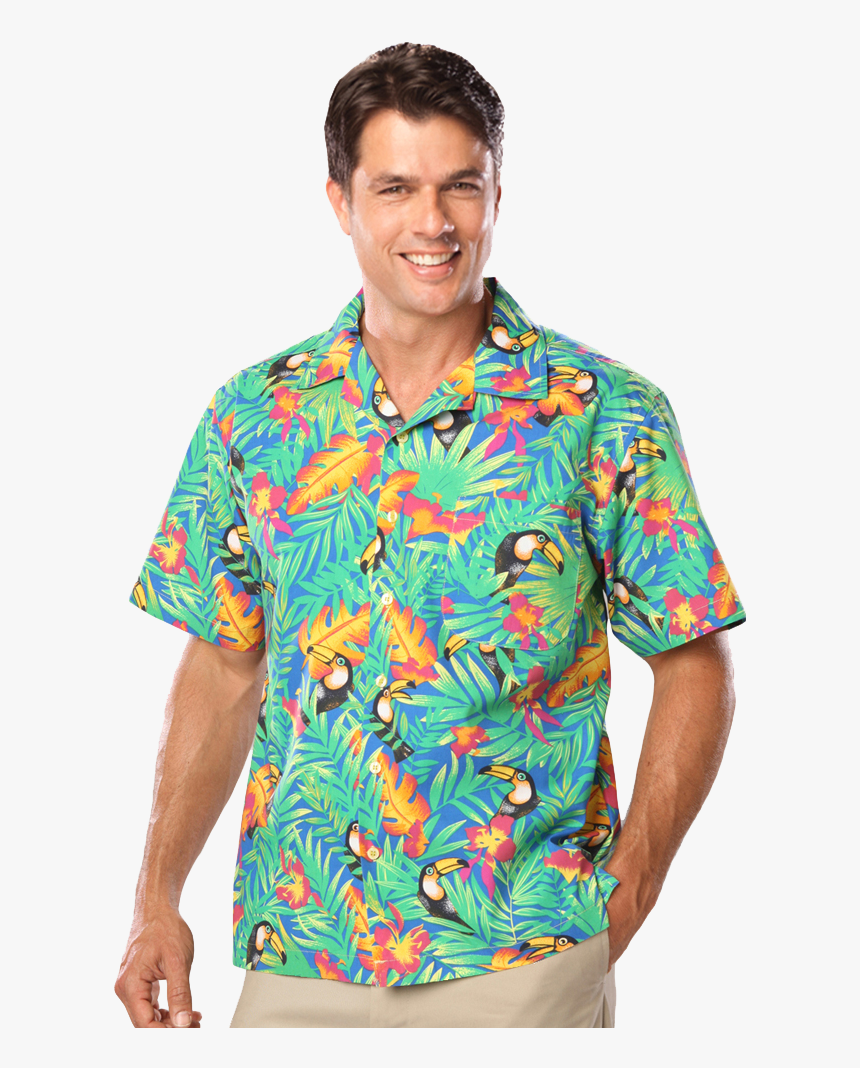 Unisex Tropical Print Campshirt - Camp Shirt, HD Png Download