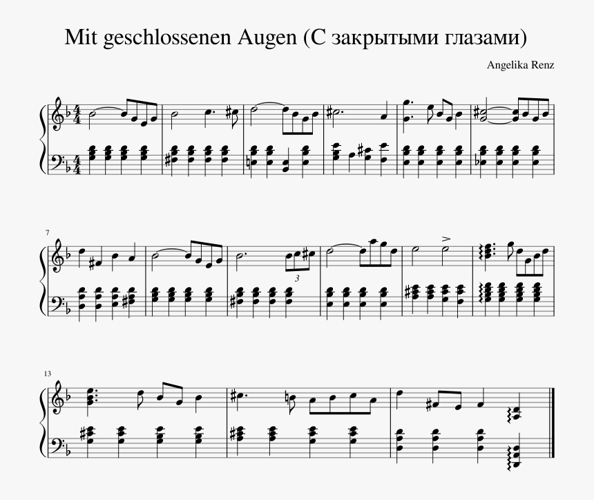 Transparent Closed Eyes Png Thank You For Being A Friend Sheet Music Pdf Free Png Download Transparent Png Image Pngitem