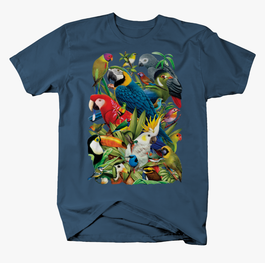 Safari Exotic Birds Puffin Macaw Tucan Crane Parrot - T-shirt, HD Png Download