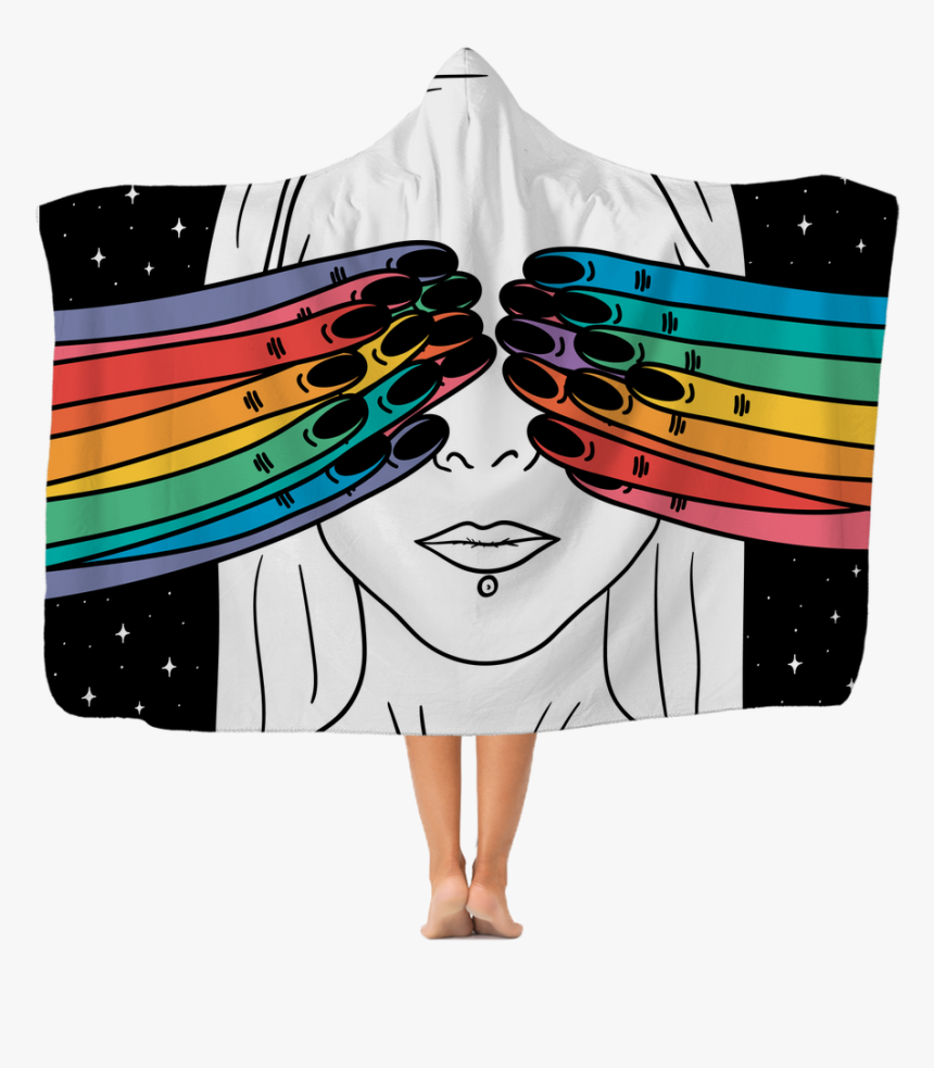 Hand Drawn Closed Eyes Premium Adult Hooded Blanket - Puterea Este In Tine, HD Png Download
