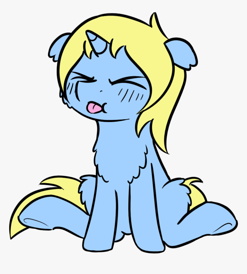Blep, Chest Fluff, Cute, Eyes Closed, Female, Filly, - Cartoon, HD Png Download