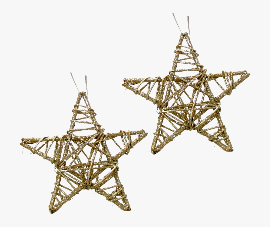 2 Stars Gold Glitter 15cm - Overhead Power Line, HD Png Download