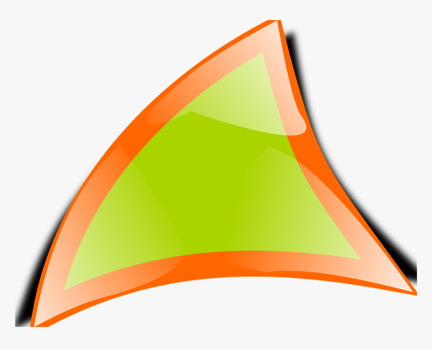 Triangle, Warped, Border, Frame, Glossy, Green, Orange - Curved Triangle Shape Vector, HD Png Download